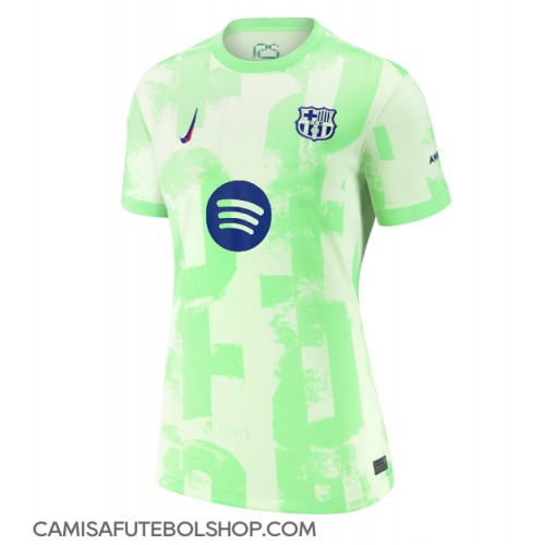 Camisa de time de futebol Barcelona Replicas 3º Equipamento Feminina 2024-25 Manga Curta